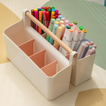 Kaasaskantav Lauapealne Pliiatsihoidja Suure Mahutavusega Armas Viltpliiatsi Kirjatarvete Hoiukarp Loov Pliiatsihoidja Lauakorraldaja roosa