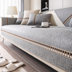 Puuvillane ja linane diivanipadi Four Seasons Universaalne diivanikate libisemiskindel elutuba Sirge diivanikatte r&auml;tik kriimustusvastane 70*70cm