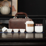 Reisitee komplekt kausikaanega teetass v&auml;listingimustes kung fu tee komplekt v&auml;ike komplekt kaasaskantav kiirkruus seapekk jade valge portselan kingitus