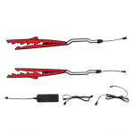 2 in 1 2tk Shark Style mootorratta kiivri valgusriba LED &ouml;&ouml;signaali valgustriip h&otilde;&otilde;guv &ouml;ine helendav modifitseeritud kleebise t&ouml;&ouml;riist punane