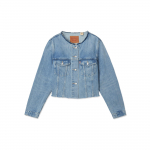 Levis SS24 Suvekollektsioon &Uuml;he n&ouml;&ouml;biga Disain &Uuml;mmargune kaelus L&uuml;hike teksajakk Naiste jakid Hele-sinine 001C1-0000 L