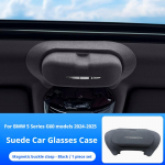 Autoklaaside karp BMW 5. seeriale i5 G60 2025 2025 Suede P&auml;ikesekatus P&auml;ikeseprillide karp Klaaside hoiustaja Auto siseaksessuaarid hall