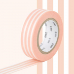 Masking Tape MT Lignes rose poudr&eacute; - border peach