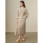 JZ ANNAKO Women's Elegant Wool Jacquard Knit Set M