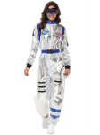 Naiste astronaudi Halloweeni cosplay kost&uuml;&uuml;m - Kosmoseriietus klubisse v&otilde;i lavale, erksad v&auml;rvid kuumpressitud detailidega. Medium