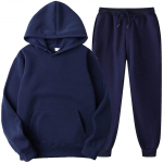 Meeste kapuutsiga spordidress, Unisex, kaheosalised jooksuriided, pikkade varrukatega pulloverid, pusad ja dressip&uuml;ksid XXXL tumeroheline v&auml;rv