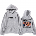 KATSEYE: THE BEAUTIFUL CHAOS TOUR 2025 Tr&uuml;kitud pusa Meeste Naiste Lahtine Moodne Kapuutsiga Pika varrukaga vintage Fliis Must Kapuutsiga 3XL