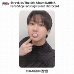 Stray Kids 4. album Karma F&Auml;NNIPOE &uuml;ritus f&auml;nnidele autogrammide jagamisega fotokaart KPOP K-POP Changbin