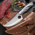 T&auml;ielik konditusnuga roostevabast terasest k&ouml;&ouml;ginuga peakoka nuga lihuninaga terav nuga viilutamisnuga knife whit cover