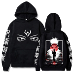 Anime Jujutsu Kaisen Satoru Gojo Lahedad Graafilised Hupparid &Uuml;le suurusega Huppariga Dressipluus Pikkade varrukatega Puuvillane Huppar Meeste Naiste R&otilde;ivad M black