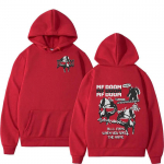 R&auml;ppar Mf Doom Madvilain Doomsday Metallist Mask N&auml;o Graafika Kirjadega Tr&uuml;kitud Graafilised Hupparid Harajuku Kapuutsiga Pullover Spordir&otilde;ivad S
