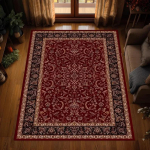Punane vana stiilis mustriga vaip Traditsiooniline punane idamaine vaip Klassikaline p&auml;rsia stiilis vaip Elutoa p&otilde;randamatt Vana stiilis lilleline vaip 80x120cm