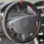 For Opel Corsa C Combo C 2001-2006 Vauxhall Holden Tigra Hand Braid auto rooli kate must nahk punane joon punane