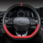 For Hyundai ioniq 2016 2017 2018  2022 Car Steering Wheel Cover D Shape PU Leather Auto Accessories interior