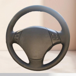 ized Carbon Fiber Leather Car Steering Wheel Cover For BMW 1 Series E81 E82 E87 E88 DIY Steering Wheel Braid Beige Thread