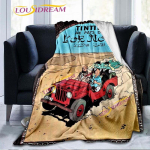 Tintini seiklused Flanell Tekid 3D Multifilmid Tekid T&auml;iskasvanud Laste Vooditekk Heittekid Diivanikaunistus 130x150cm