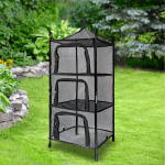 4 Layers Hanging Drying Foldable Easy to Store Enclosed Design Outdoor Camping Breathable Dual black