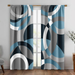 2 tk Moodsad geomeetrilised ringikujulise mustriga kardinad  pol&uuml;esterkangas  masinpestav  sobib elutuppa/magamistuppa 100*130 Grommet Top 1pcs