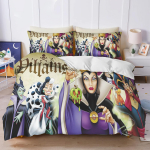 Disney Kurikaelad Maleficent Ursula Paha Kuninganna Voodipesukomplekt Tekikott Tekikotid Kahekordne Mugavus 100% Pol&uuml;ester 3-osaline Komplekt AU Single(140*210cm)3pcs
