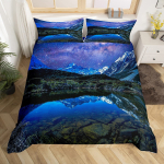 Lumi M&auml;gi Tekikate Komplekt J&auml;&auml;m&auml;gi P&auml;ikeset&otilde;us P&auml;ikeseloojang Voodipesu Komplekt Mikrokiud Talv Looduslik Maastik Tekikate &Uuml;ksik Kuninglik Suurus EU Single(135*200cm)3pcs