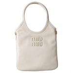 Miu Miu Ivy Logoga T&otilde;mblukuga K&auml;ekott Naiste T&otilde;mblukuga K&auml;ekotid Valge 5BA281_2IEO_F0009_V_OLI Basic Set (Bag+Dust Bag)