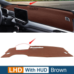 For Volkswagen VW ID.4 ID4 - 2024 2025 Car Dashboard Sun Shade Cover Mat trument Desk Non-slip Pads Accessories With HUD Brown black