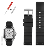 Pehme kummist kellarihm Cartier Sandoz Santos 100 jaoks Silikoonist Meeste Naiste Kellarihm 20mm 23mm Roostevabast terasest pandla tarvikud 23mm gray