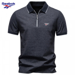 Reebok 2026 Kevad ja Suvi Uus Tikandiga Rullkaelusega T&otilde;mblukuga POLO S&auml;rk &Auml;riliselt Vabaaja Meeste L&uuml;hikeste Varrukatega Polo S&auml;rk Meestele S must