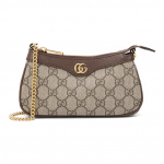 GUCCI Ophidia Topelt G Logo T&otilde;mblukuga Sulgemine L&otilde;uend ja Nahk Mahjongikott K&auml;ekott &Otilde;lakott K&auml;ekott Mini Naiste Beež Eebenipuu V&auml;rvi Basic set bag (bag+dust bag) beež