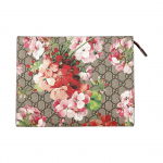 GUCCI GG Blooms Vintage Logo Pelargooni Prindiga L&otilde;uendi ja Nahast Sidurikott Suur Naiste Eebenipuu/Roosa Gift Set(Basic Set+Box+Shopping Bag) eebenmust/roosa