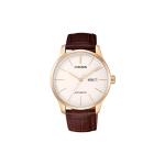 CITIZEN 50m Veekindel Automaatne Mehaaniline Liikumine Ehtne Nahkrihmaga Kell Meeste Kellad NH8353-18A White Dial