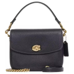 Coach Cassie 19 Br&auml;ndi logo Eemaldatav kett &Uuml;lemine k&auml;epide Nahast &Otilde;la-Crossbody K&auml;ekott V&auml;ike Naiste k&auml;ekott Must CV437-B4BK Basic Set (Bag+Dust Bag)