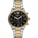 Emporio Armani Mario Must Kahev&auml;rviline Roostevabast Terasest Meeste Kvarts Kronograaf AR11521 must