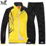 Meeste komplekt Kevad-s&uuml;gis Meeste spordir&otilde;ivaste komplekt Spordi&uuml;likonna jope + P&uuml;kste dressi&uuml;likond Meeste riided XXXXXL kollane