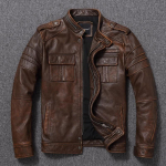 Cool Man Motor Rider 100% nahast jope, meeste vintage nahast mantel. &Otilde;huke Fit ehtsast veisenahast r&otilde;ivad jaht L 170cm 67kgs