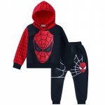 Suurep&auml;rane mugavus 2 tk laste poisi pikkade varrukatega Spidermaniga kapuutsiga p&uuml;kste treening&uuml;likonna komplektiga 100CM must