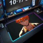 Anime haikyuu tapeet Hiirematt RGB M&auml;ngurihiirematt Suur LED-matt PC-lauamatt Helendav hiirematt Suured klaviatuurimatid Lauavaip 600x300x3mm gray