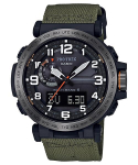 Casio meeste roostevabast terasest 100M veekindel analoog-kell-alarm kvartskell PRW-6600YB-3 roheline