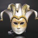 Veneetsia peomask Mugav karnevali kunstmask Joker Cosplay mask Rooma Maskeraadiks Halloweeni pidu L&otilde;pupidu valge