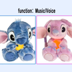 30cm Anime Lilo&Stitch Palusnukk Hingav Laps Kawaii Rahustavad M&auml;nguasjad Beebi Muusika Valgus Unem&auml;nguasjad Roosa Stitch Lastekingituseks