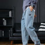 Retro Sinine Must Kevad Suvi Cargo Jeans Meestele Streetwear Denim Jogger P&uuml;ksid Meestele Baggy Harem Jeans P&uuml;ksid Pluss Suurus M sinine