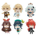 8CM 6 tk/1 komplekt M&auml;ng Genshin Impact Figuur Klee Mudel Mandrill Anime M&auml;nguasi Ganyu Zhongli Nukk Tegevuskuju PVC Kogutav Kingitus No box beige