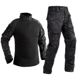 Tactical Frog Python Mustriga CP Kamuflaaž V&auml;litingimuste &Uuml;likond - Slim Fit, Kulumiskindel Treeningkomplekt Jacket XL black