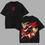 All Might Prinditud T-s&auml;rk Anime Minu Kangelase Akadeemia R&otilde;ivad Mehed Naised Retro Pesitud T-s&auml;rgid L&uuml;hikeste Varrukatega T-s&auml;rk Harajuku Meeste T-s&auml;rk S