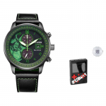 CITIZEN Eco-Drive Seeria World of Warcraft Illidan Kristallklaasist Kell P&auml;ikesek&uuml;ttega Kvarts Ehtne Nahkrihm Unisex Roheline Tihvt CA7075-05E roheline