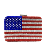 Boutique De FGG Ameerika Lipu Naiste Kristall Sidur &Otilde;htukotid Peo T&auml;hed ja Triibud Kividest Sidur Rahakott Mini Clutch