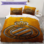 Club Brugge K V Muster Voodipesu komplekt Tekikate Padjap&uuml;&uuml;r Kodu kaunistus S&uuml;nnip&auml;eva kingitus (1 * tekikott + 2 * padjap&uuml;&uuml;ri ilma s&uuml;damikuta) 135x200cm orange