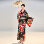 Cosplay kost&uuml;&uuml;m Traditsiooniline Jaapani Kimono Tr&uuml;kitud Lilleline Jaapani stiilis Sakura t&uuml;druk Kimono kleit Aasia elegants