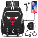 Moodne Populaarne Trapetsi Kujuline Pulli Pea Prindiga Teismelise &Otilde;pilase USB Koolikott Meeste Ja Naiste Vabaaja Seljakott Backpack black