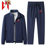 Meeste tr&uuml;kitud puuvillased dressid Meeste kevad-s&uuml;gis Jakk+P&uuml;ksid 2-osaline komplekt Mees Homme &Uuml;likond Jooksmine Fitness V&auml;lijope &Uuml;likond 4XL blue